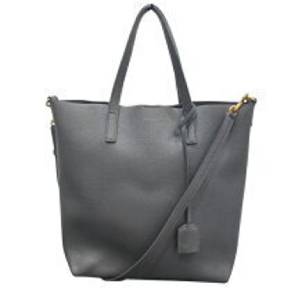 Saint Laurent Toy Shopping Tote Gray Leather Bag